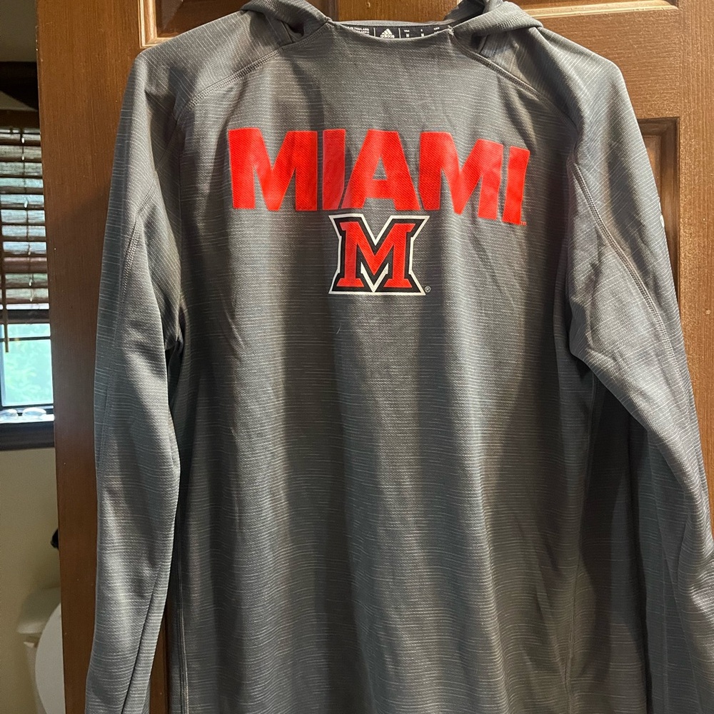 Miami Adidas Gray Crewneck Sweatshirt